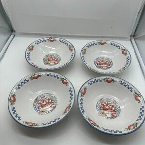 Set of 4 International Appletime Soup Cereal Coupe Bowl Bowls Apples 8"